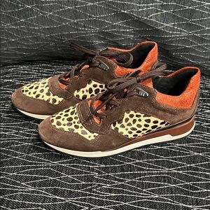 Geox Brown and Orange Athletic Shoes